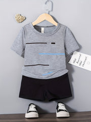 Boys Short Sleeve T shirt & Shorts Set Casual Kids Clothes