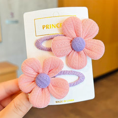 2pcs Flower Snap Clips for Baby Girls Toddler Hair Barrette Kids