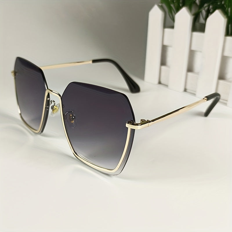 Men's Gradient Sunglasses Classic Metal Half Rim Glasses For Outdoor