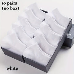 10 Pairs Unisex Solid No Show Socks Breathable Casual Style