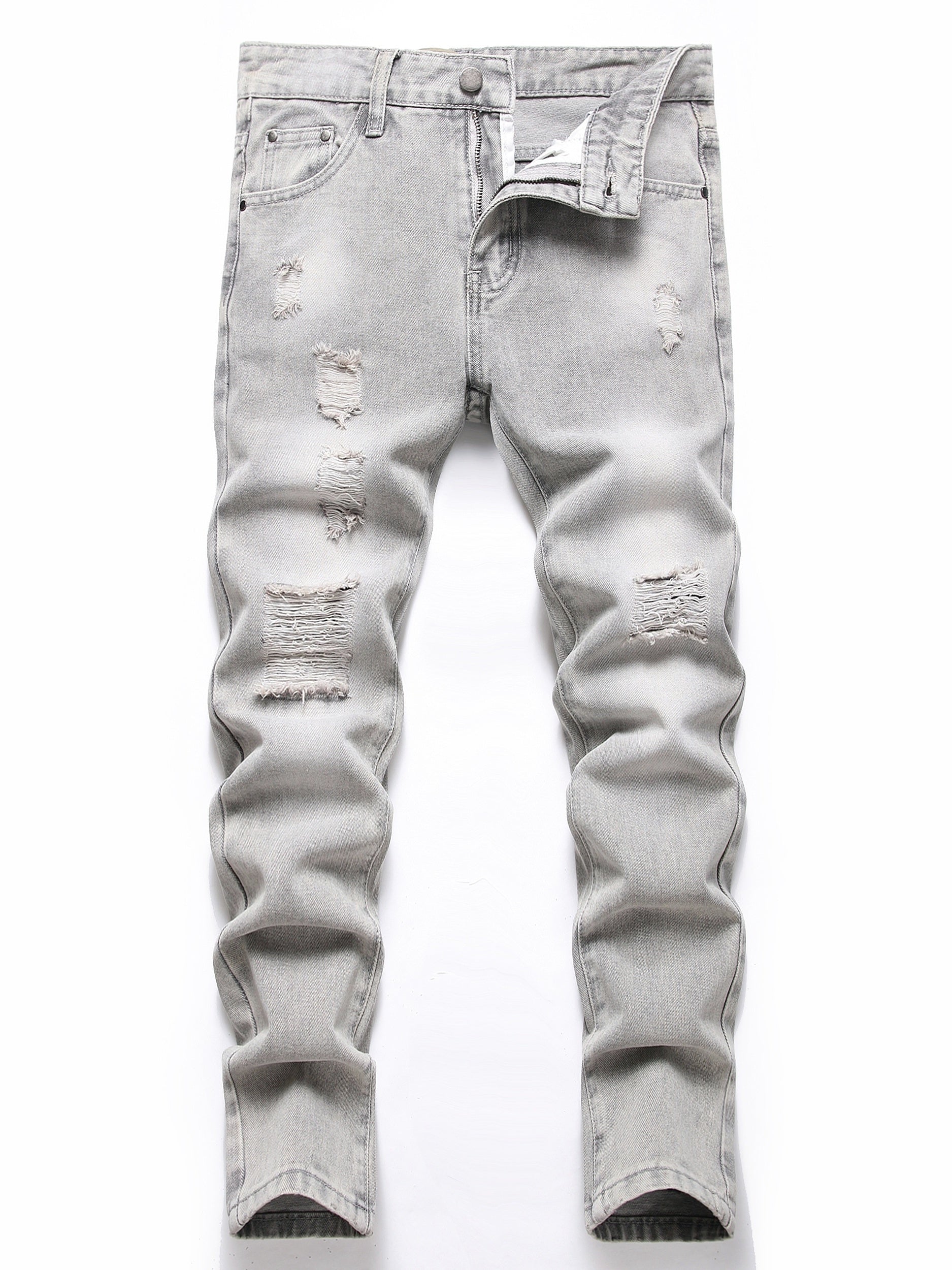 Boys Ripped Jeans Denim Pants Straight Cut Jeans For Spring And Autumn