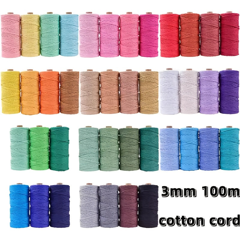 3mm 100m Cotton Macrame Cords for Wall Hangings Plant Hooks Crafts