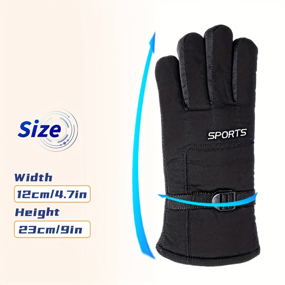 Winter Fleece Lined Warm Gloves Anti Slip Waterproof Thermal Touch Screen Gloves