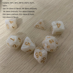 7PCS Random Polyhedral Dice Set with Pearlized Effect