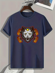 Animal Head Print Men's Graphic T shirt Casual Comfy Tees For Summer