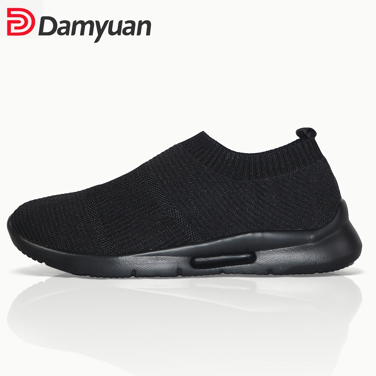 Breathable Knitting Slip On Sneakers Thick Sole Running Shoes