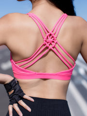 Wireless Sports Bra Criss Cross Back Yoga Workout Bra