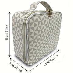 Windmill Pattern Makeup Bag Cosmetic Bag with Adjustable Dividers