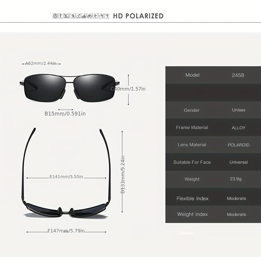 Men's Polarized Sunglasses Aluminium Metal Frame UV Protection