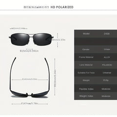 Men's Polarized Sunglasses Aluminium Metal Frame UV Protection