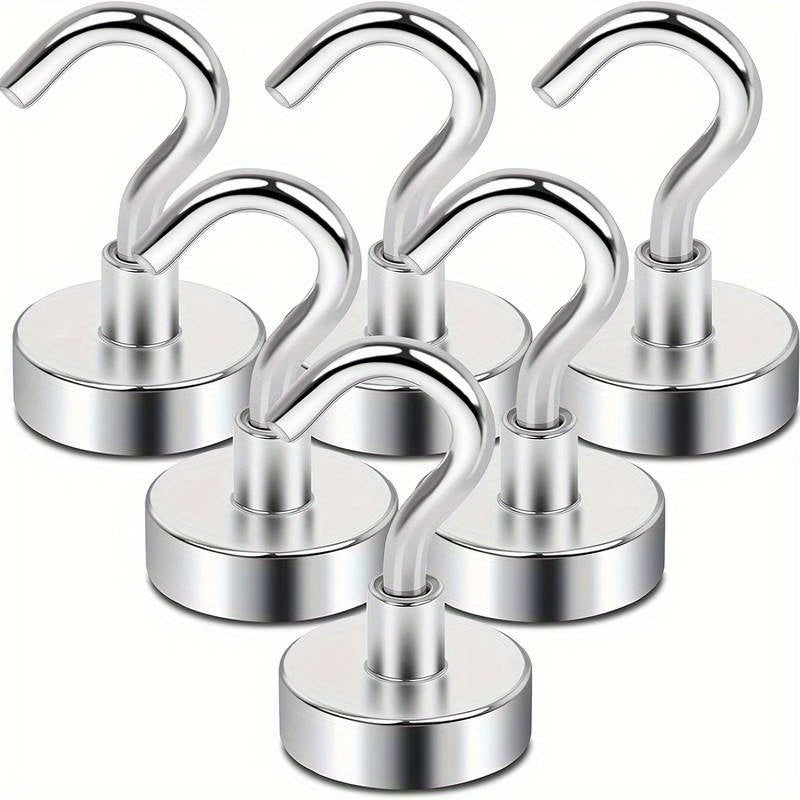 6 Pcs Magnetic Hooks 25 Lb Heavy Duty Earth Magnets With Hook For Refrigerator
