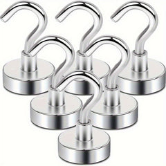 6 Pcs Magnetic Hooks 25 Lb Heavy Duty Earth Magnets With Hook For Refrigerator