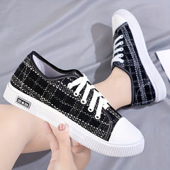 Women's Canvas Lace-Up Low Top Skate Shoes
