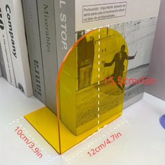 Colorful Acrylic L-Shaped Book Stopper for Office Book Storage
