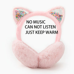 Festive Cat Ear Headphones Soft Faux Fur Ear Warmers