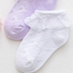 6 Pairs Toddler Girls Ruffle Lace Floral Princess Socks Ankle Socks
