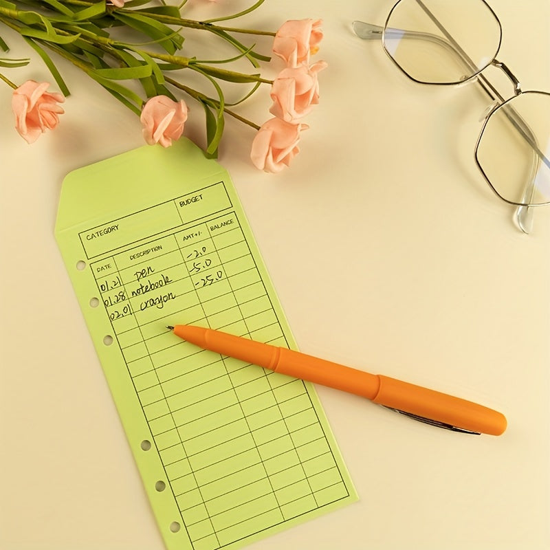 12pcs Budget Envelopes 6 Hole Money Envelopes For Cash Colorful Cash Envelopes