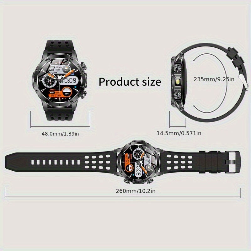 Outdoor Smart Watch with LED Flashlight 800mAh