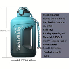Durable PC Silicone Rubber Sports Water Bottle 1pc