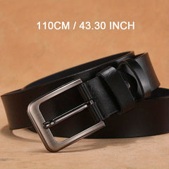 Men's Leather Buckle Belts Large Pin Minimalist Waist