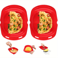 2pcs Microwave Omelette Maker Non Stick Silicone Egg Cooker