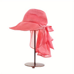 Chiffon Sun Hat with Big Bowknot UV Protection