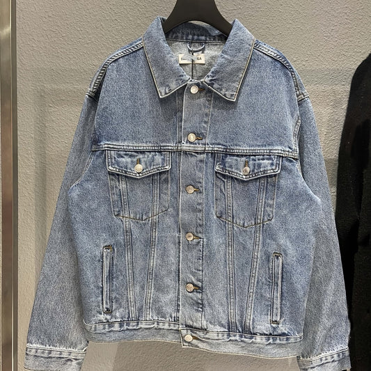 Baggy Denim Coat Oversized Long Sleeve Denim Jacket Women's Clothing