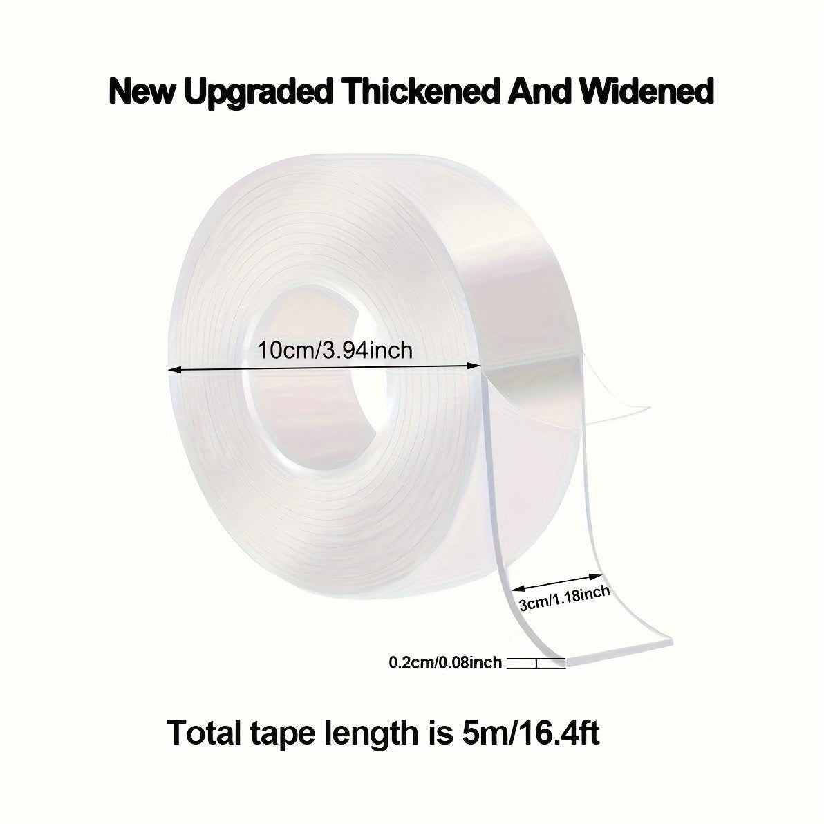 1pc 1.3m Transparent Nano Tape Washable Reusable Double Sided Tape