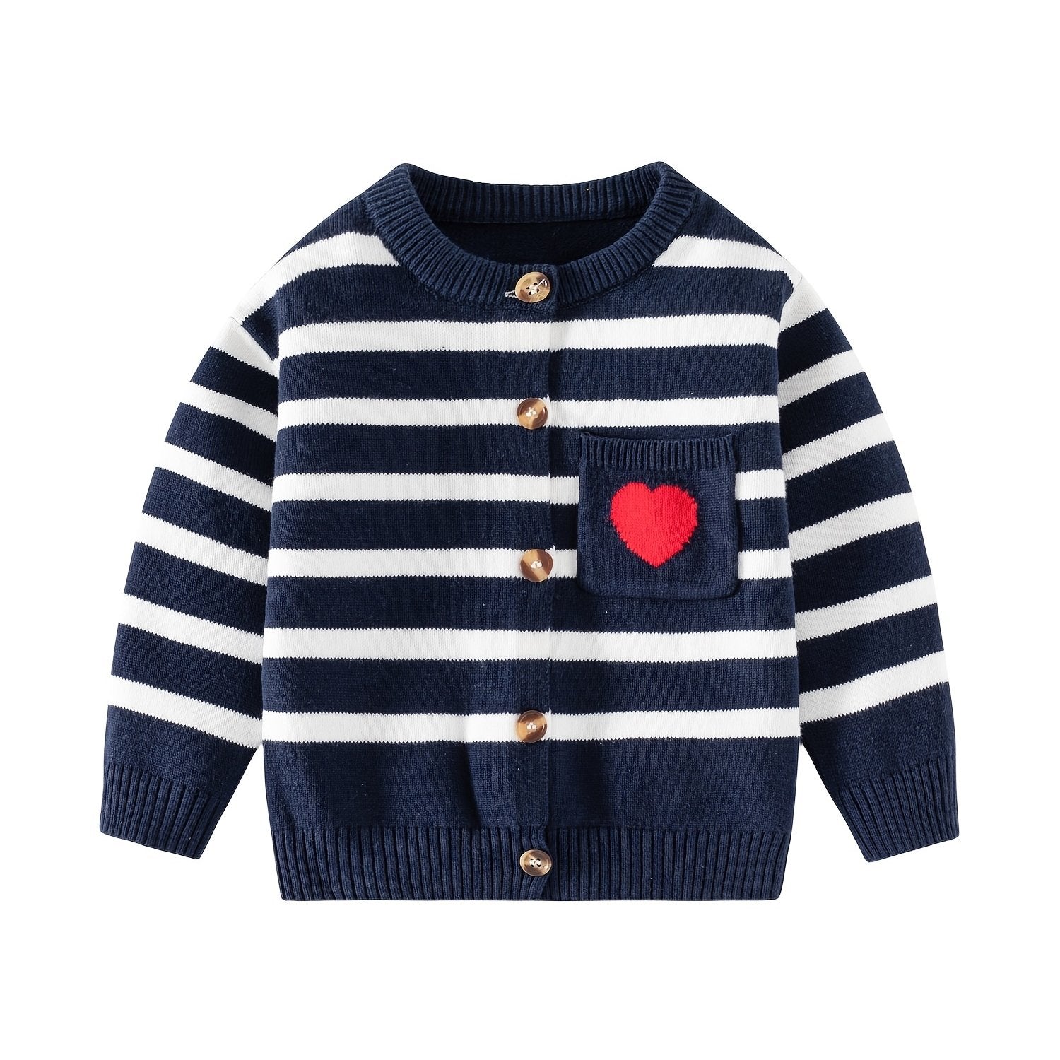 Baby Girls Cotton Cardigan Knitted Coat Boys Girls Striped Love