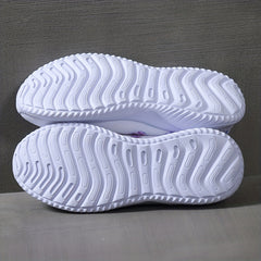 Floral Printed Butterfly Slip On Sneakers Rhinestone Decor Knitted Shoes