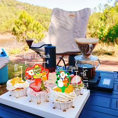 50pcs Christmas Cartoon Santa Claus Elk Cupcake Topper Cake Decoration