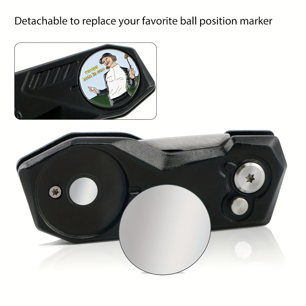 Foldable Golf Divot Repair Tool Magnetic Marker Green Fork