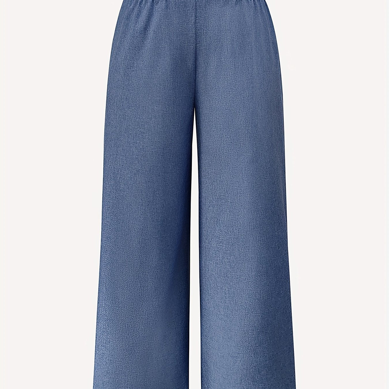 Casual Pants Women's Plus Chain Decor Waist Band High Rise Ruched Wide