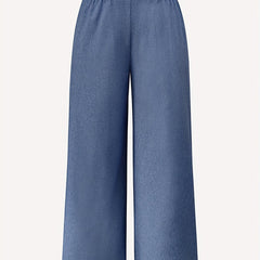 Casual Pants Women's Plus Chain Decor Waist Band High Rise Ruched Wide