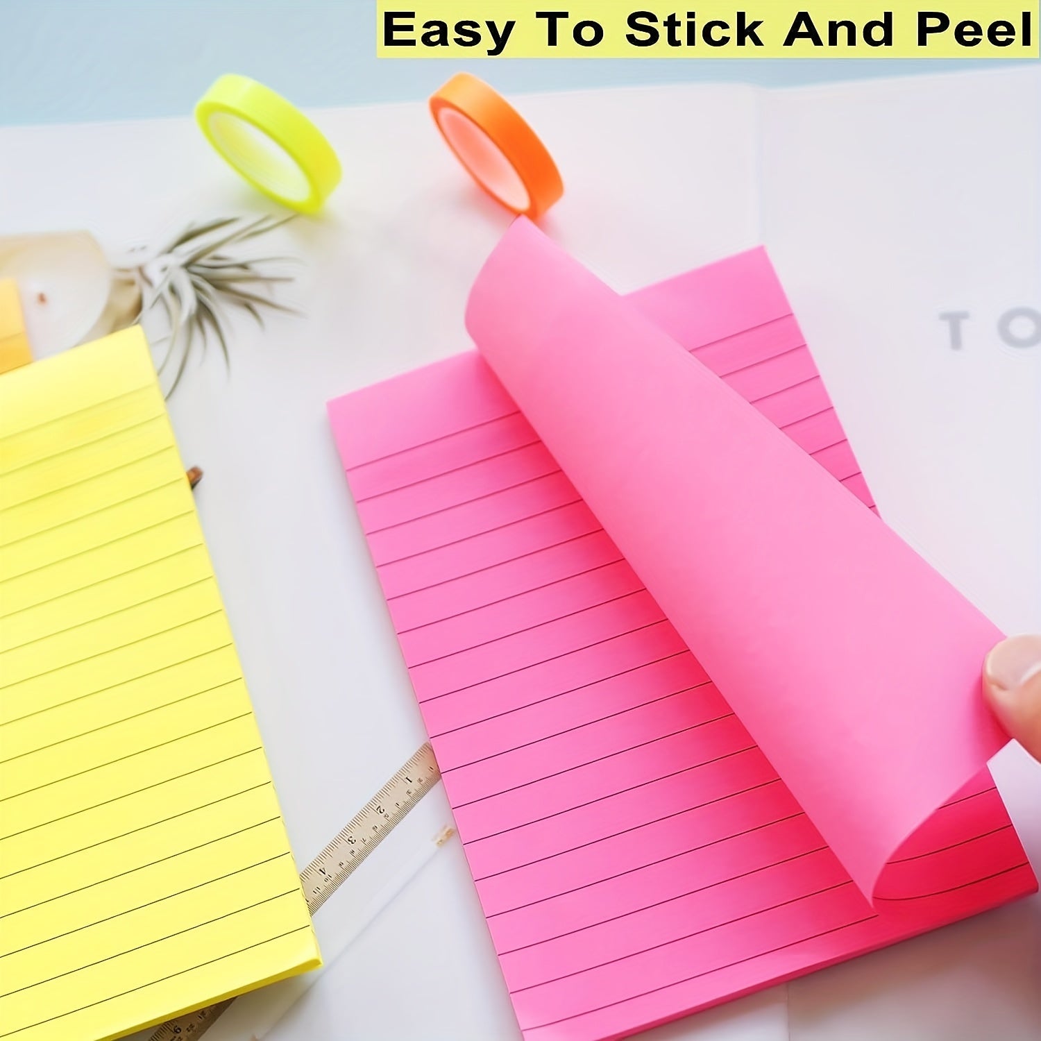 8pcs Lined Sticky Notes Post 8 Colors Self Sticky Notes Pad