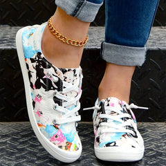 Women's Tie Dye Canvas Shoes Low Top Flat Sneakers