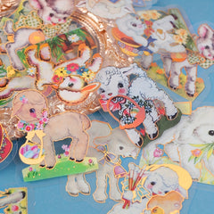 30pcs Animal Bronzing PET Sticker Pack Journal Decoration DIY