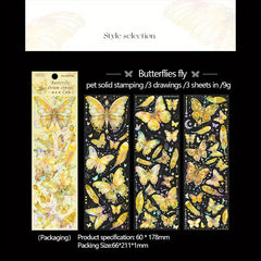 3pcs Sparkling Pet Sticker Pack for Journal Decoration