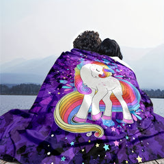 Purple Unicorn Flannel Blanket Couch Quilt Cover Travel Bedding Throw