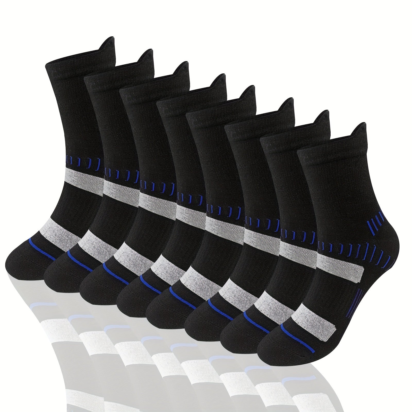 Outdoor Moisture Wicking Mid Calf Socks 8 Pairs