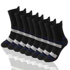 Outdoor Moisture Wicking Mid Calf Socks 8 Pairs