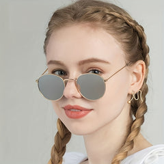 Vintage Oversized Round Sunglasses Women Sun Protection