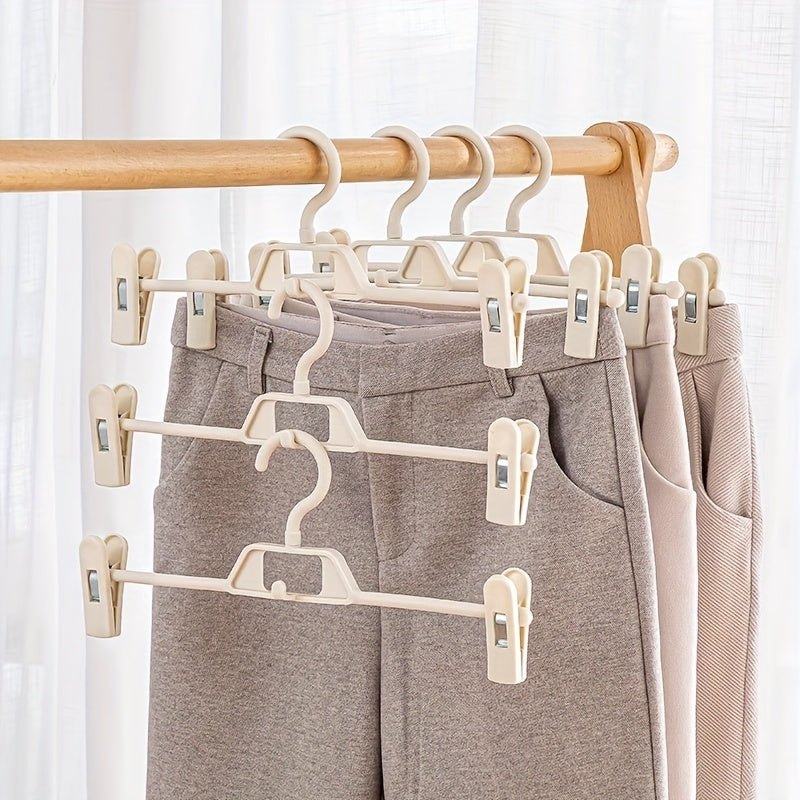 5pcs Retractable Trouser Rack Stacked Trousers Hanger Skirt Clip