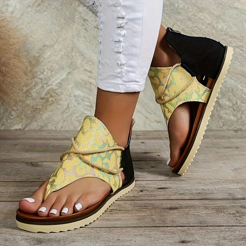 Leopard Print Outdoor Platform Sandals Soft Non-slip Sole