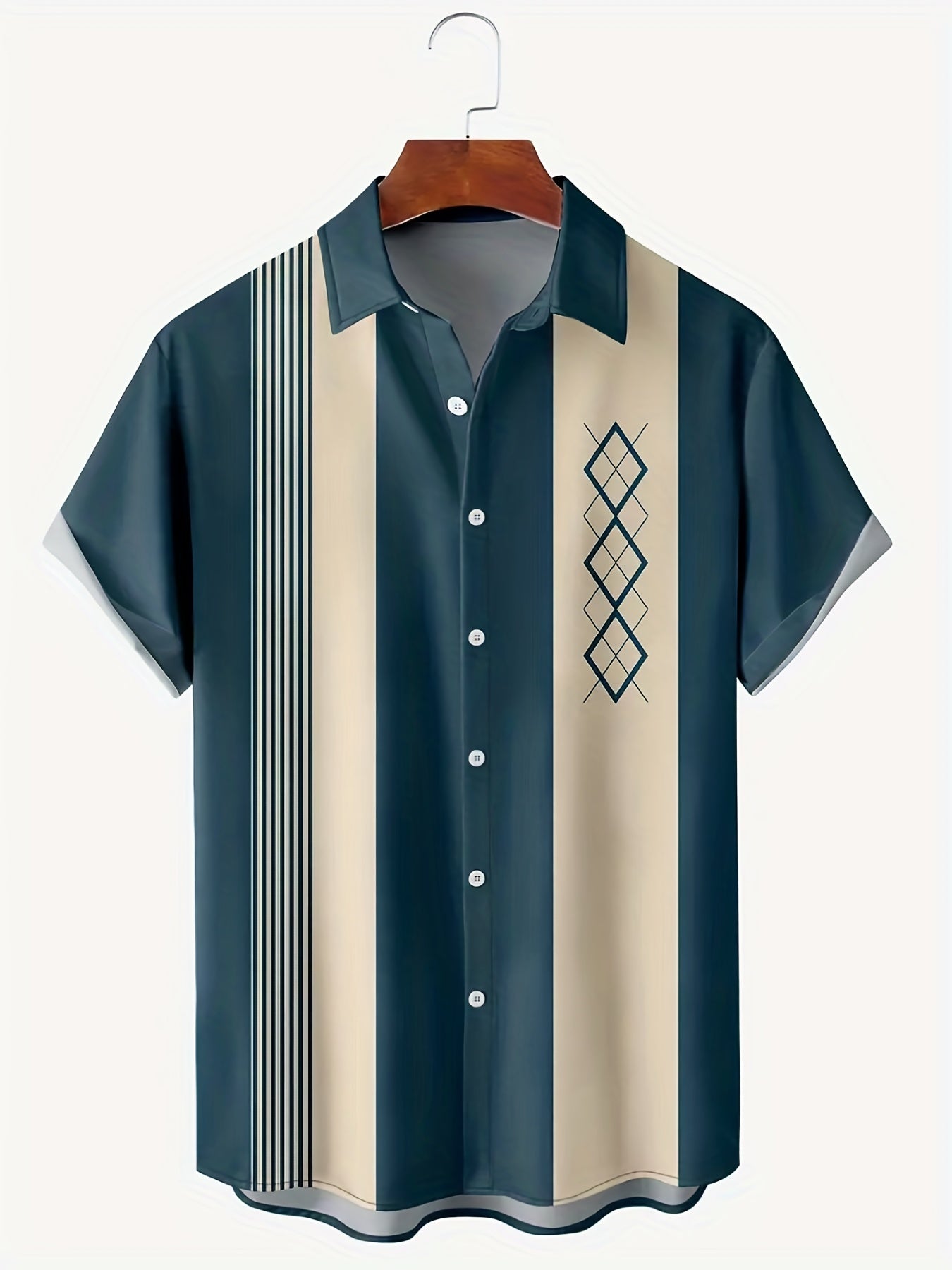 Vertical Stripe Pattern Men's Hawaiian Shirt