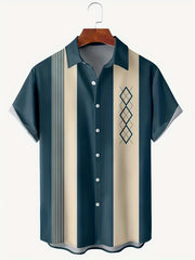 Vertical Stripe Pattern Men's Hawaiian Shirt