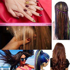 60 96 Cm Sparkle Hair Tinsel Rainbow Colored Strands Hair Extensions