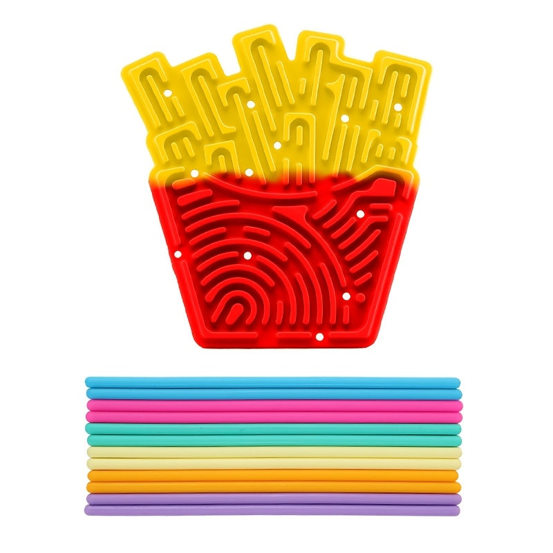 Silicone Fidget Toy Twist Sticks Reusable Activity Board for Focus & Creativity