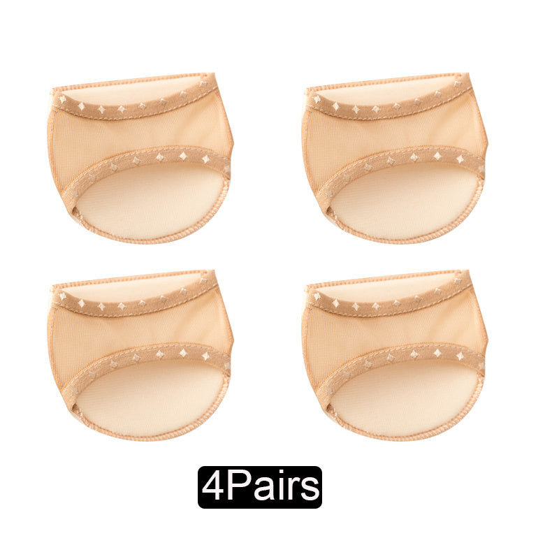 4 Pairs Invisible Silicone Non-slip Open Toes Socks Women's Stockings