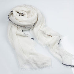Green Gradient Wool Scarf Soft Warm Shawl Tassel Headwrap